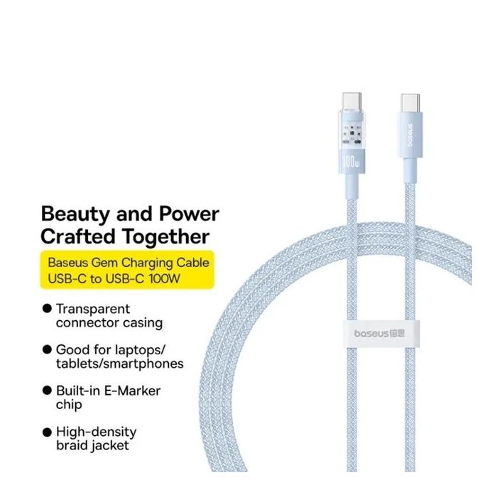 Дата кабель USB-C to USB-C 1.0m 100W black Baseus (1167202) изображение 6