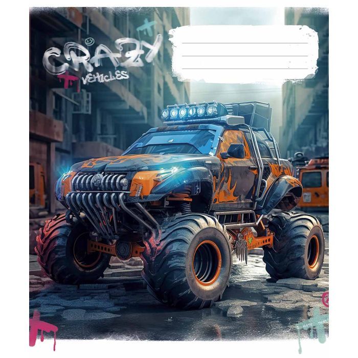 Тетрадь Школярик Monster trucks 36 листов линия (036-3283L) изображение 4