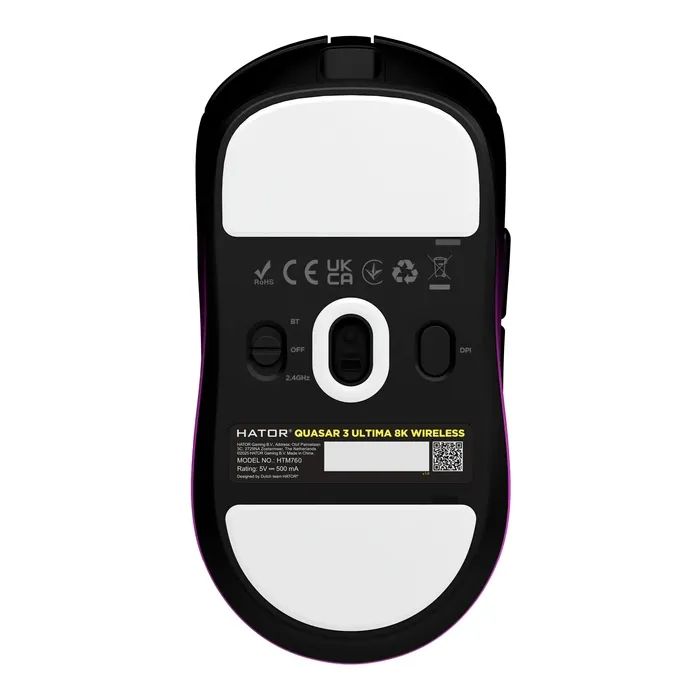 Мышка Hator Quasar 3 Ultima 8K Wireless/Bluetooth/USB Black/Purple (HTM760) изображение 6
