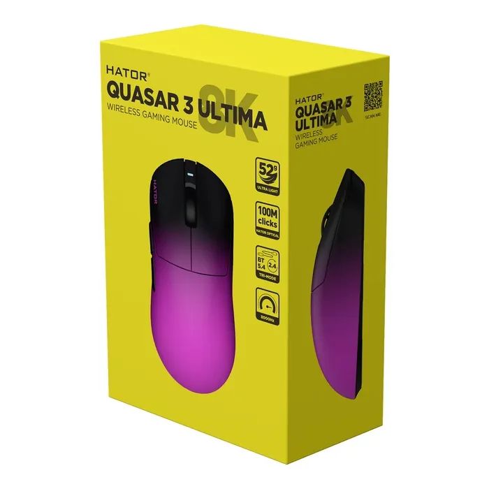 Мышка Hator Quasar 3 Ultima 8K Wireless/Bluetooth/USB Black/Purple (HTM760) изображение 7