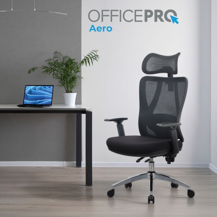 Офісне крісло OfficePro Aero OC490B Black (OC490B) зображення 7