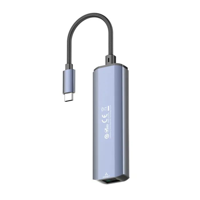 Концентратор LDNIO USB-C 4-in-1 3xUSB 3.0 + 1xRJ45 (DS-124C) изображение 4