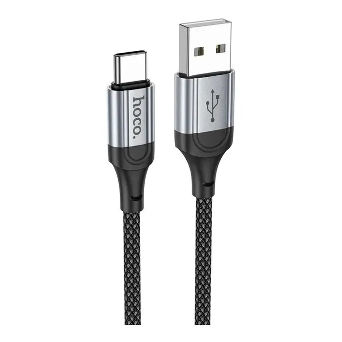 Дата кабель USB 2.0 AM to USB-C 1.0m 3A nylon X102 black HOCO (6942007608770)