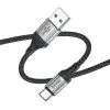 Дата кабель USB 2.0 AM to USB-C 1.0m 3A nylon X102 black HOCO (6942007608770) изображение 2