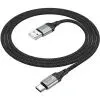 Дата кабель USB 2.0 AM to USB-C 1.0m 3A nylon X102 black HOCO (6942007608770) изображение 4