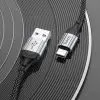 Дата кабель USB 2.0 AM to USB-C 1.0m 3A nylon X102 black HOCO (6942007608770) изображение 5