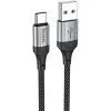 Дата кабель USB 2.0 AM to USB-C 1.0m 3A nylon X102 black HOCO (6942007608770)