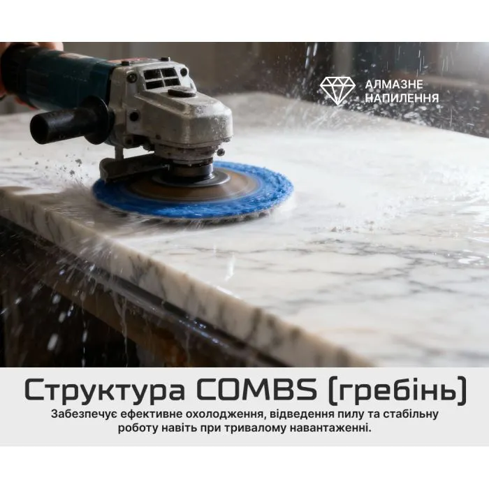 Круг зачистний Alloid Pro, алмазний, шліфувальний, на липучці, HEXAGON, 100мм, зерно 50 (DD-63385) зображення 7