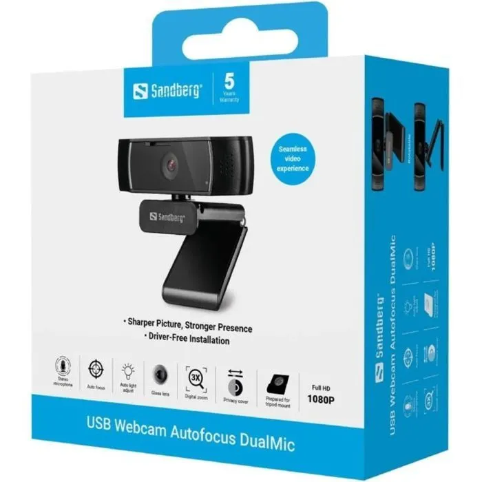 Веб-камера Sandberg 4K Webcam USB-A/USB-C (134-38) зображення 5