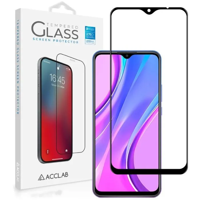 Скло захисне ACCLAB Full Glue Xiaomi Redmi 9 Black (1283126508813)
