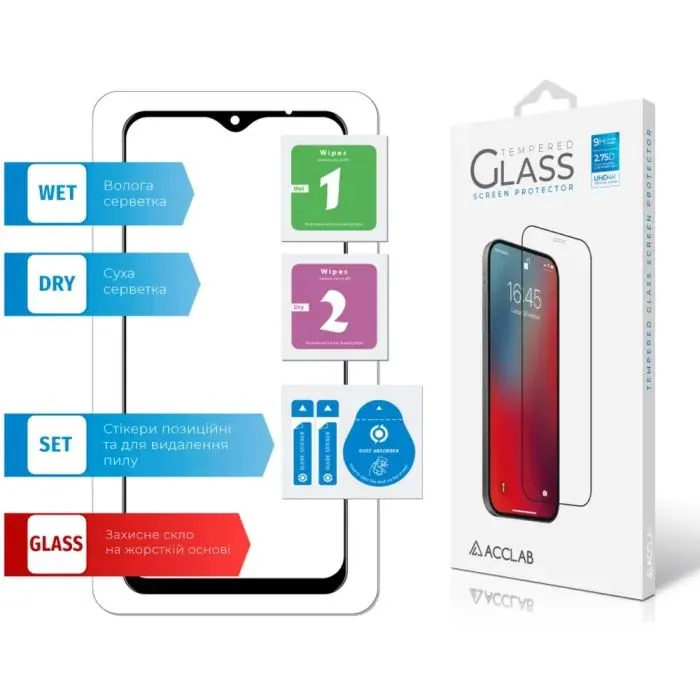 Скло захисне ACCLAB Full Glue Xiaomi Redmi 9 Black (1283126508813) зображення 6
