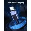 Дата кабель USB-C to USB-C 2.0m PD3.1 240W L513 gray Ugreen (45068) зображення 2