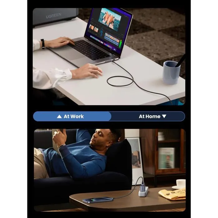Дата кабель USB-C to USB-C 2.0m PD3.1 240W L513 gray Ugreen (45068) зображення 8