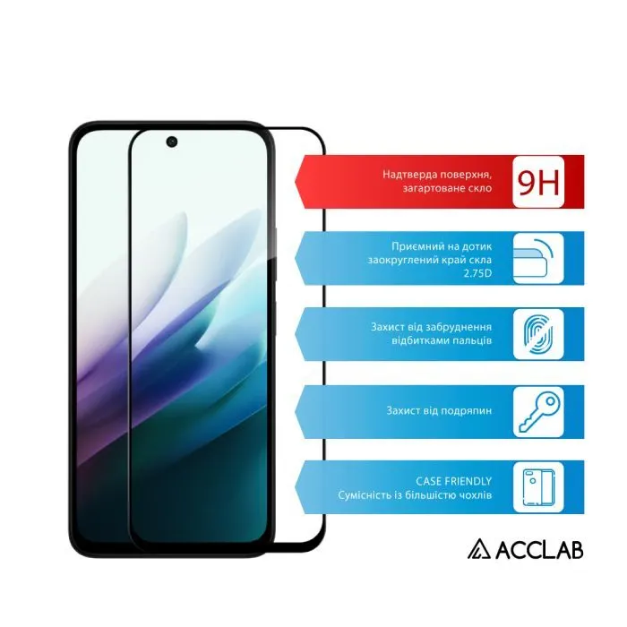 Скло захисне ACCLAB Full Glue ESD Xiaomi Redmi 15 4G Black (1283126625688) зображення 3