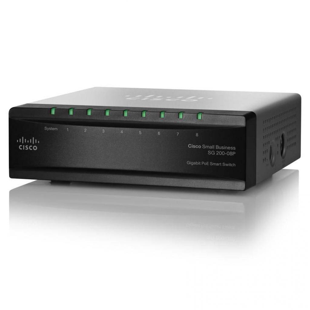 Комутатор мережевий Cisco SG200-08P (SLM2008PT-EU)