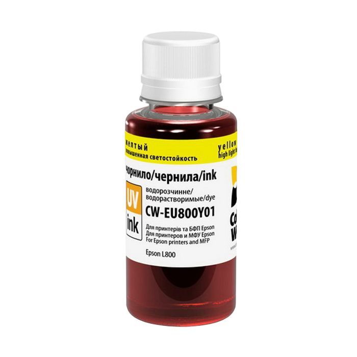 Чернила ColorWay Epson L800 Yellow EU800Y (CW-EU800Y01)