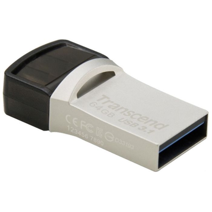 USB флеш накопитель Transcend 128GB JetFlash 890 Silver USB 3.1/Type-C (TS128GJF890S) изображение 2