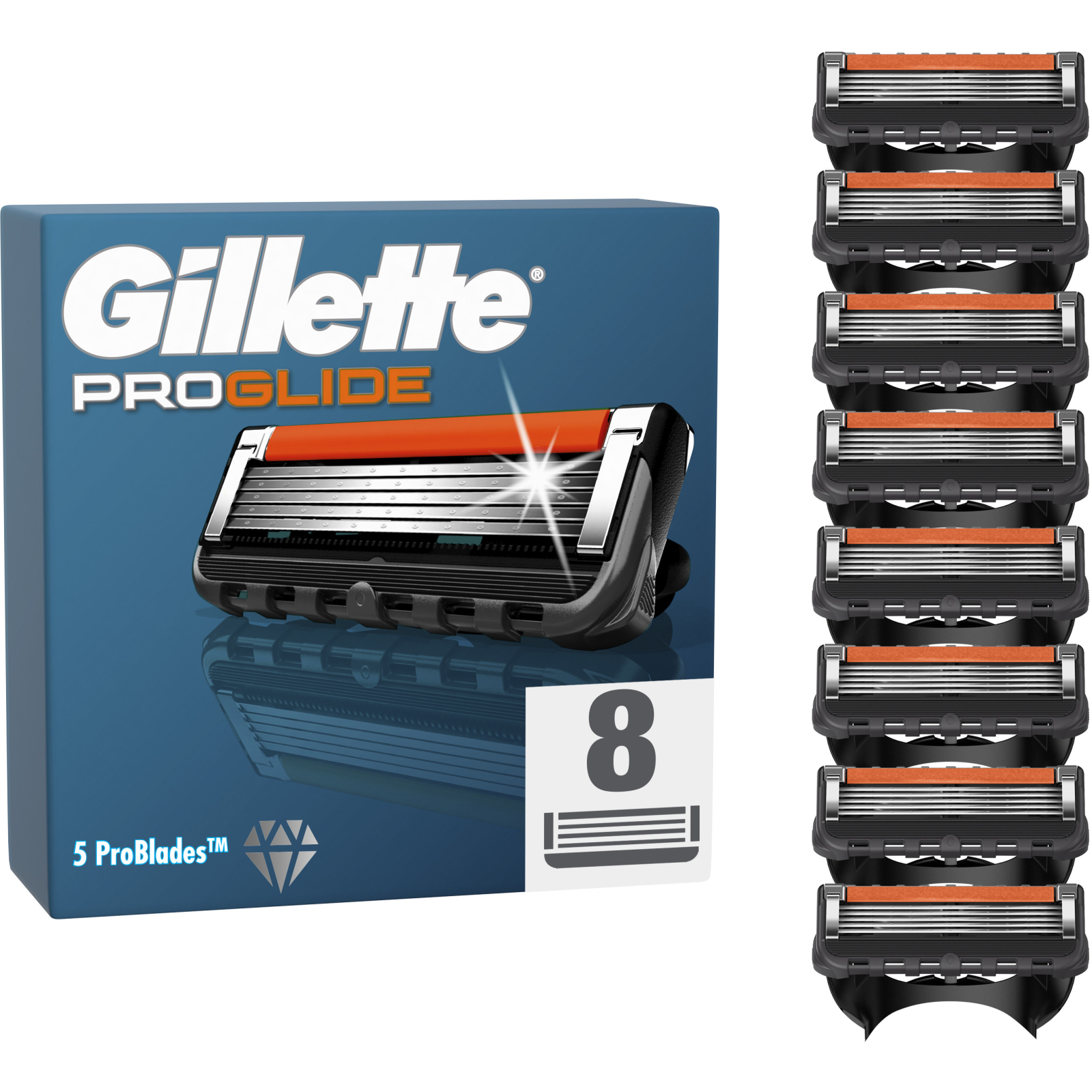 Сменные кассеты Gillette Fusion ProGlide 8 шт. (7702018085545/8700216066587)