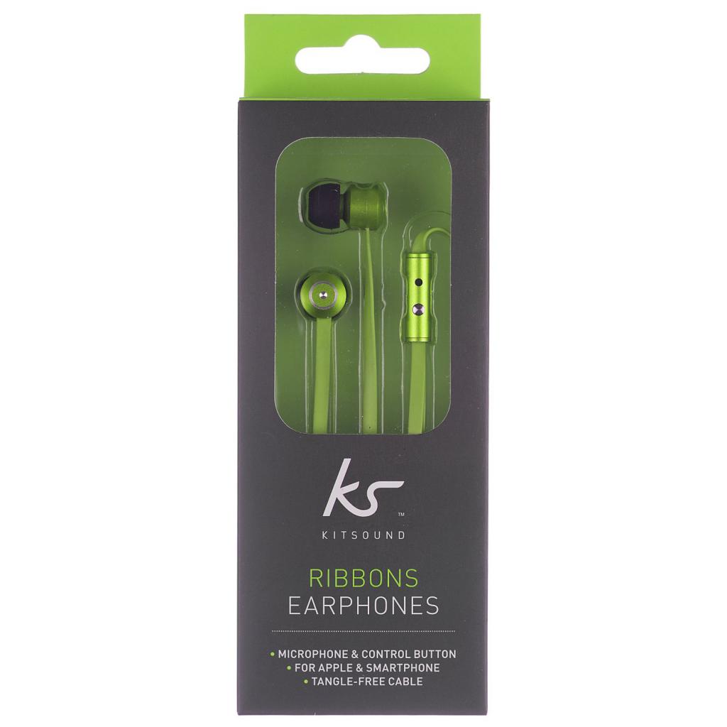 Навушники KitSound KS Ribbons In-Ear Earphones with Mic Green (KSRIBGN) зображення 10