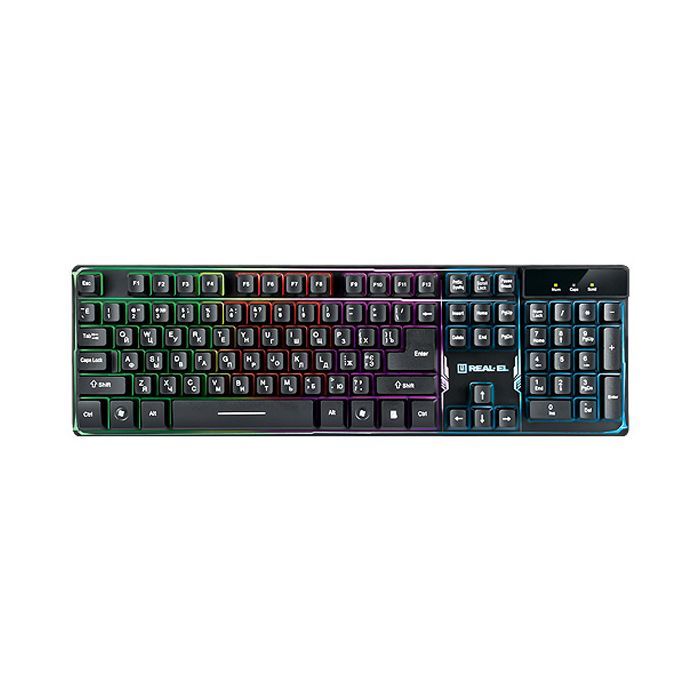 Клавиатура REAL-EL 8700 Gaming Backlit, black
