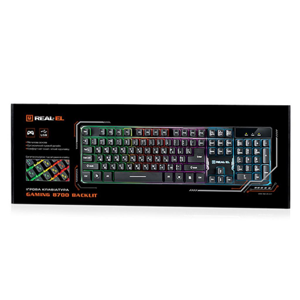 Клавіатура REAL-EL 8700 Gaming Backlit, black зображення 3