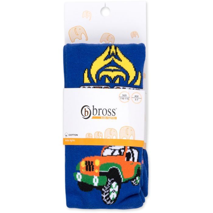 Колготки дитячі Bross з машиною сині (10848-5-7B-blue) зображення 4