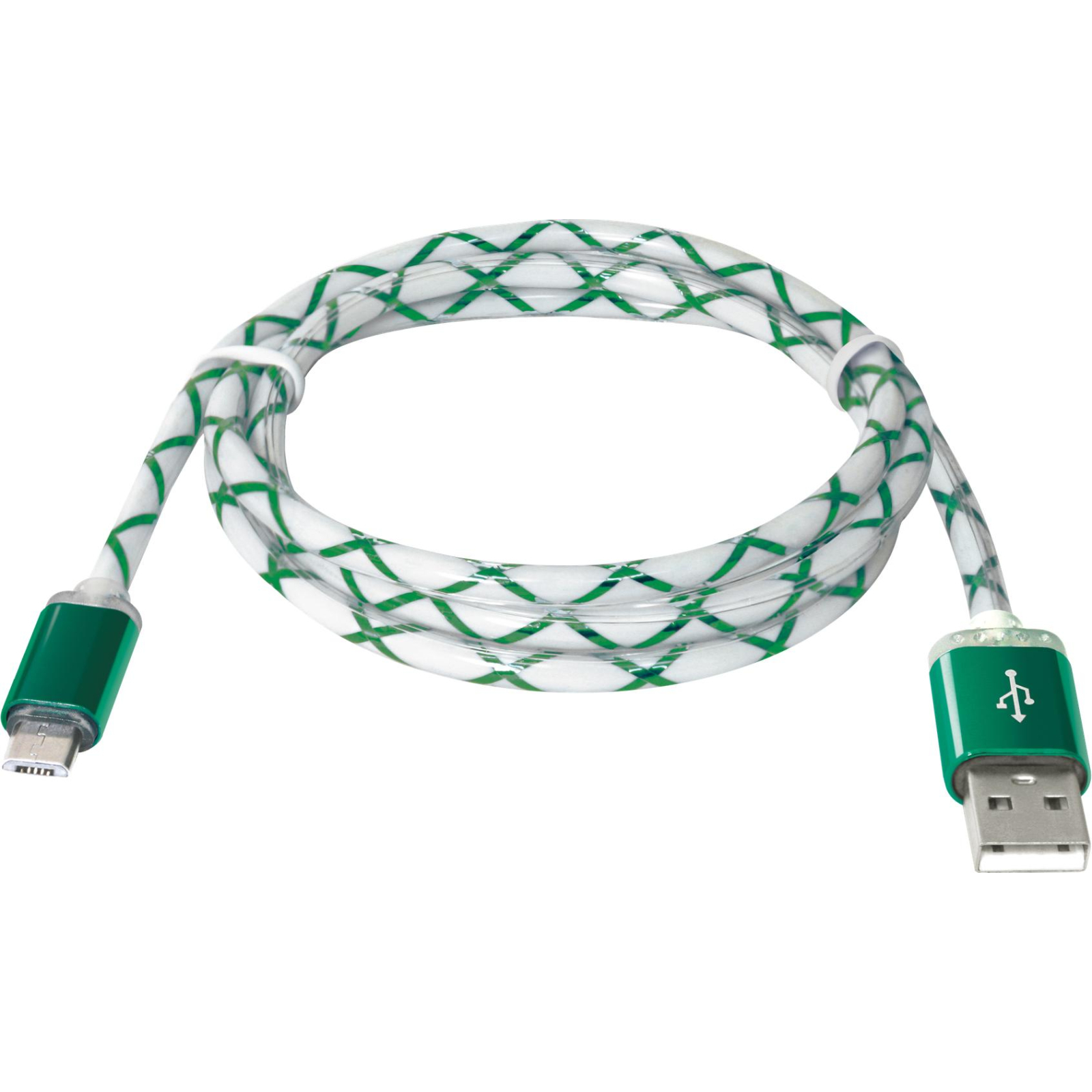 Дата кабель USB08-03LT USB - Micro USB, GreenLED backlight, 1m Defender (87557) изображение 2