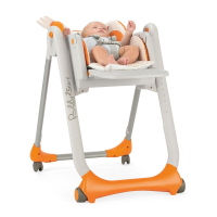 Стульчик для кормления Chicco Polly 2 Start 4-х колесный оранжевый (79205.96) изображение 4