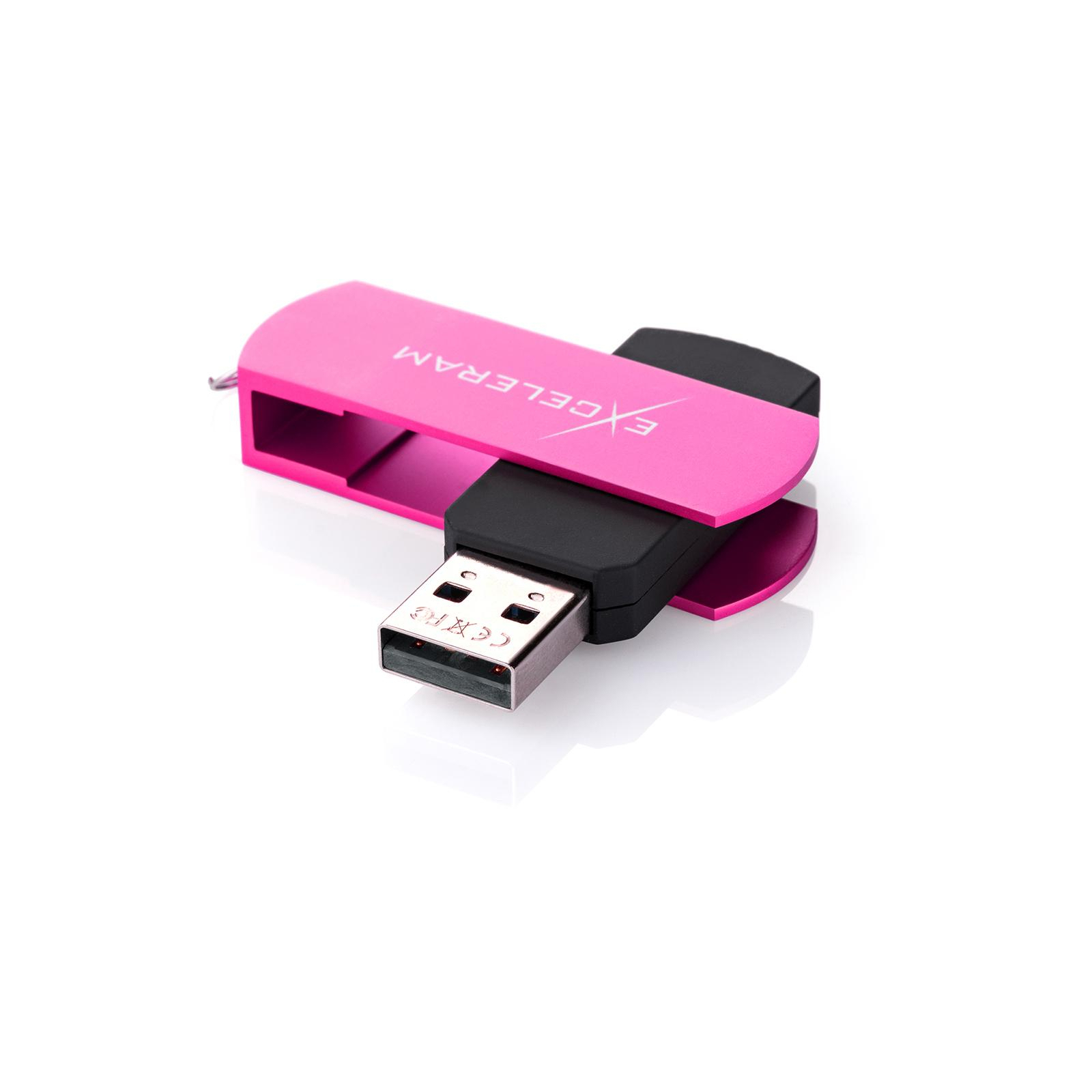 USB флеш накопичувач eXceleram 64GB P2 Series Rose/Black USB 2.0 (EXP2U2ROB64) зображення 2