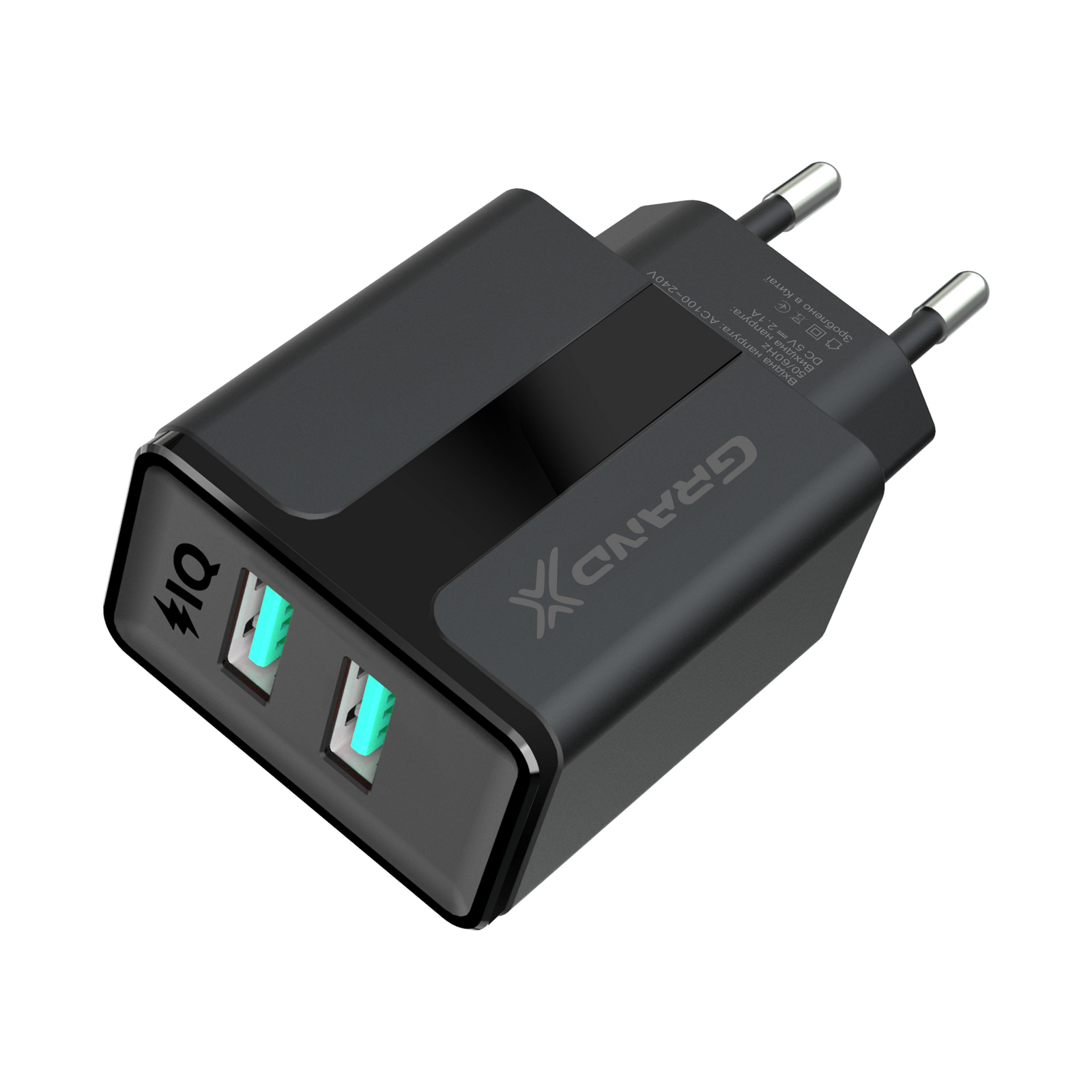 Зарядний пристрій Grand-X 5V 2,1A Black + cable USB-Lightning (CH15LTB) зображення 4