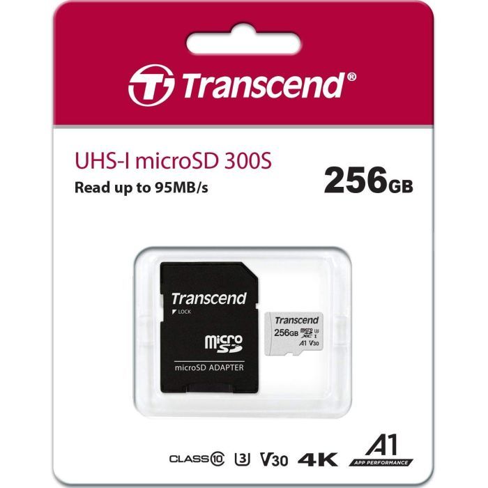 Карта памяти Transcend 256GB microSDXC class 10 UHS-I (TS256GUSD300S-A) изображение 3
