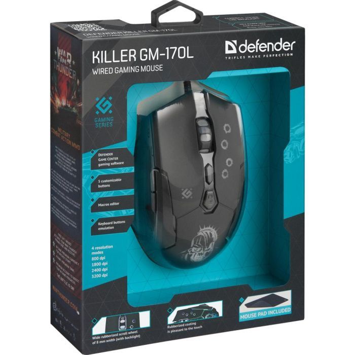 Мишка Defender Killer GM-170L Black (52170) зображення 7