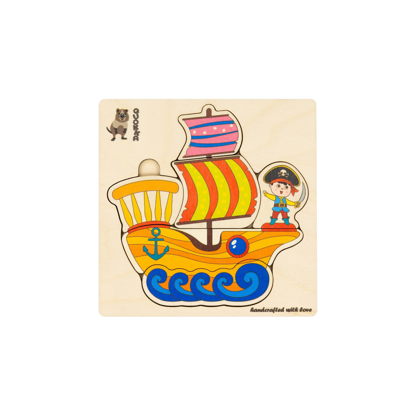 Развивающая игрушка Quokka Пазл-мозаика Корабль пирата (QUOKA021PM) изображение 2
