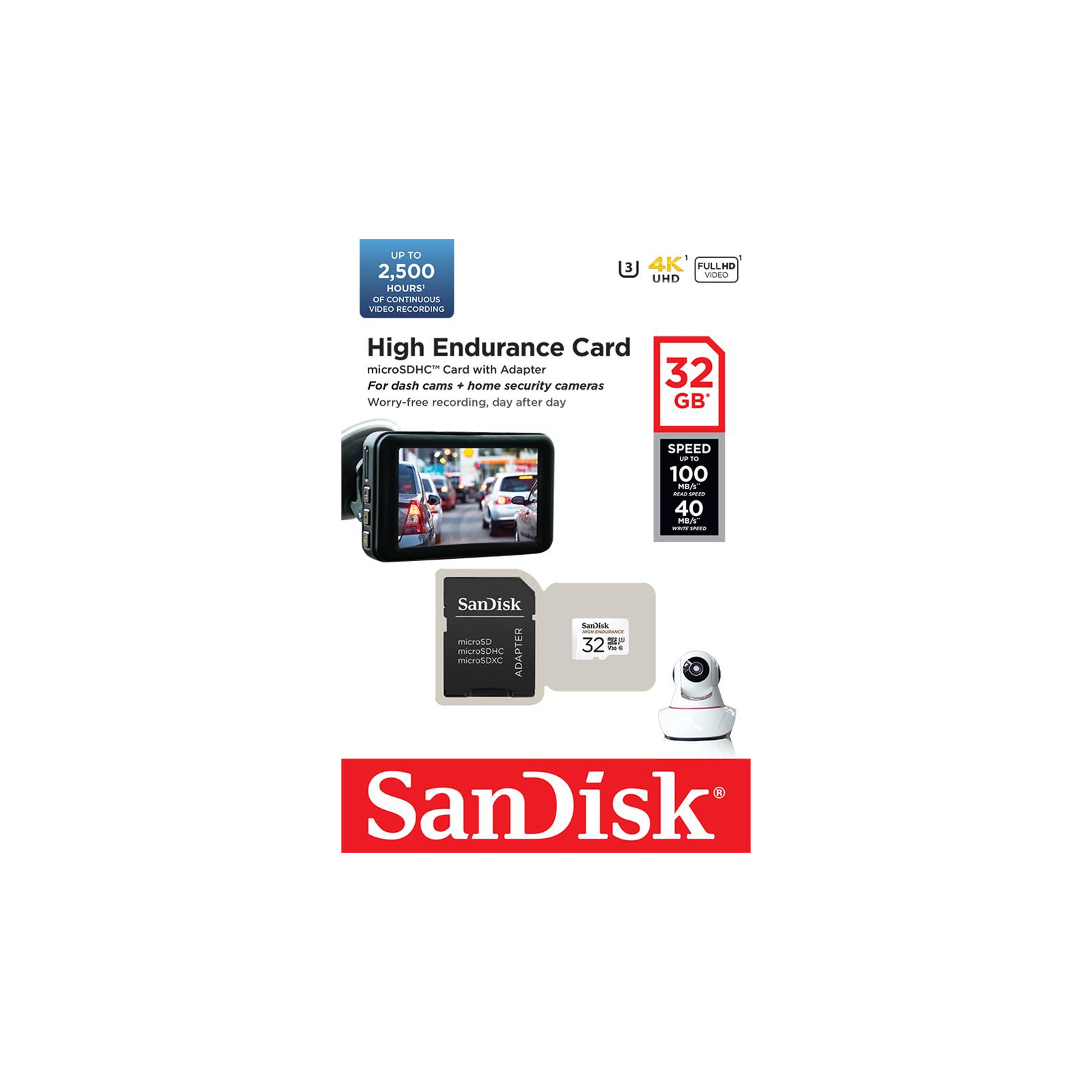 Карта пам'яті SanDisk 32GB microSDHC class 10 UHS-I U3 V30 High Endurance (SDSQQNR-032G-GN6IA) зображення 2