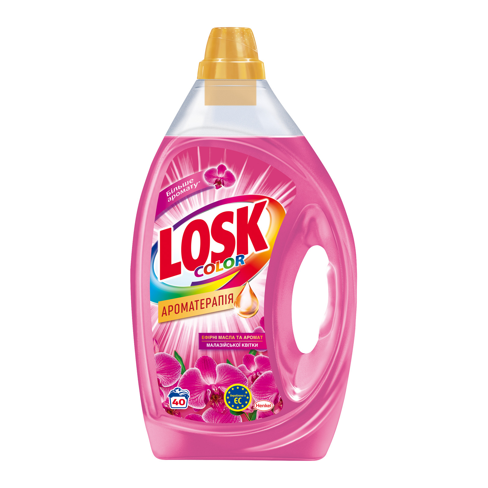 Гель для прання Losk Ароматерапія Ефірні олії та аромат Малазійської квітки 2 л (9000101319781/9000101517439)