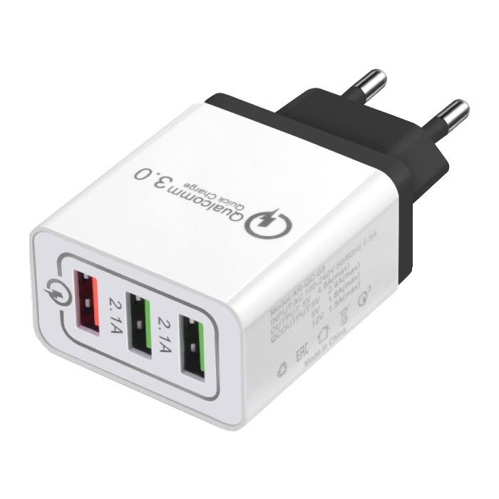 Зарядное устройство XoKo QC-300 3 USB Qualcom 3.0 4.8A Black (QC-300-BK)