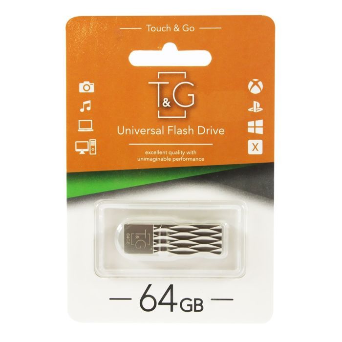 USB флеш накопитель T&G 64GB 103 Metal Series Silver USB 2.0 (TG103-64G)