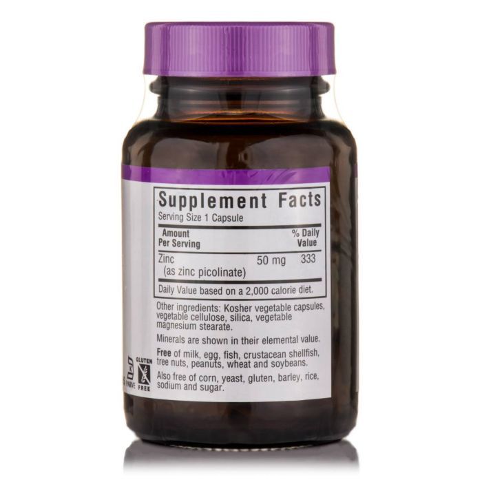 Минералы Bluebonnet Nutrition Цинк Пиколинат 50мг, 50 гелевых капсул (BLB-00738) изображение 2