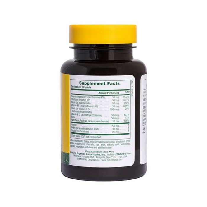 Вітамін Natures Plus Супер В-Комплекс, В-50, Nature's Plus, 60 вегетаріанських ка (NTP1310) зображення 2