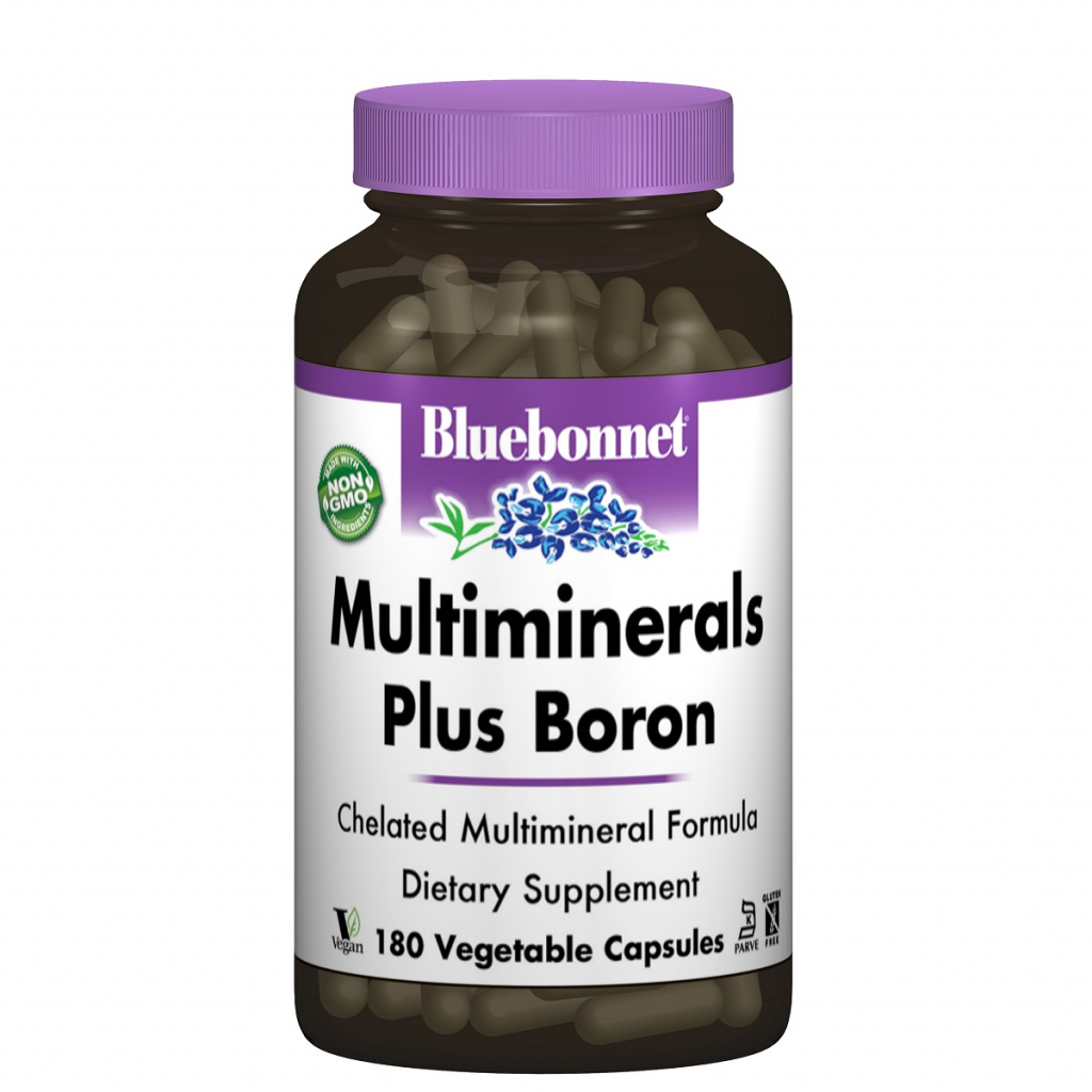 Мінерали Bluebonnet Nutrition Мультімінерали + Бор з Залізом, 180 гелевих капсул (BLB-00212)