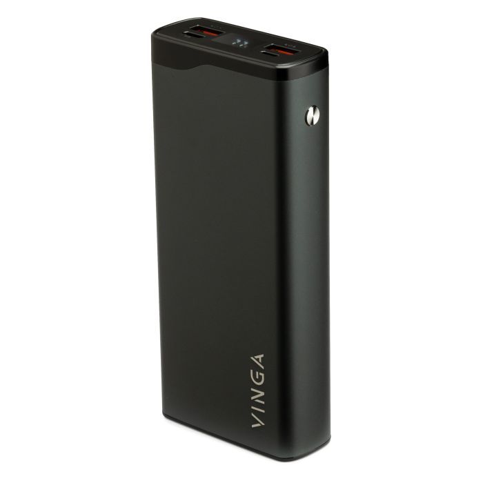 Батарея универсальная Vinga 20000 mAh QC3.0+PD 3 ports LCD metal (VPB2QPALD)
