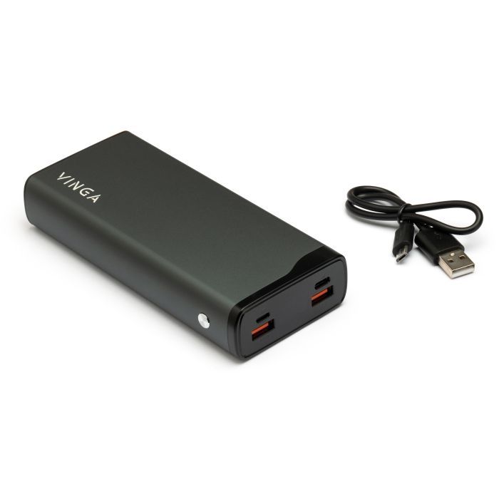 Батарея универсальная Vinga 20000 mAh QC3.0+PD 3 ports LCD metal (VPB2QPALD) изображение 4