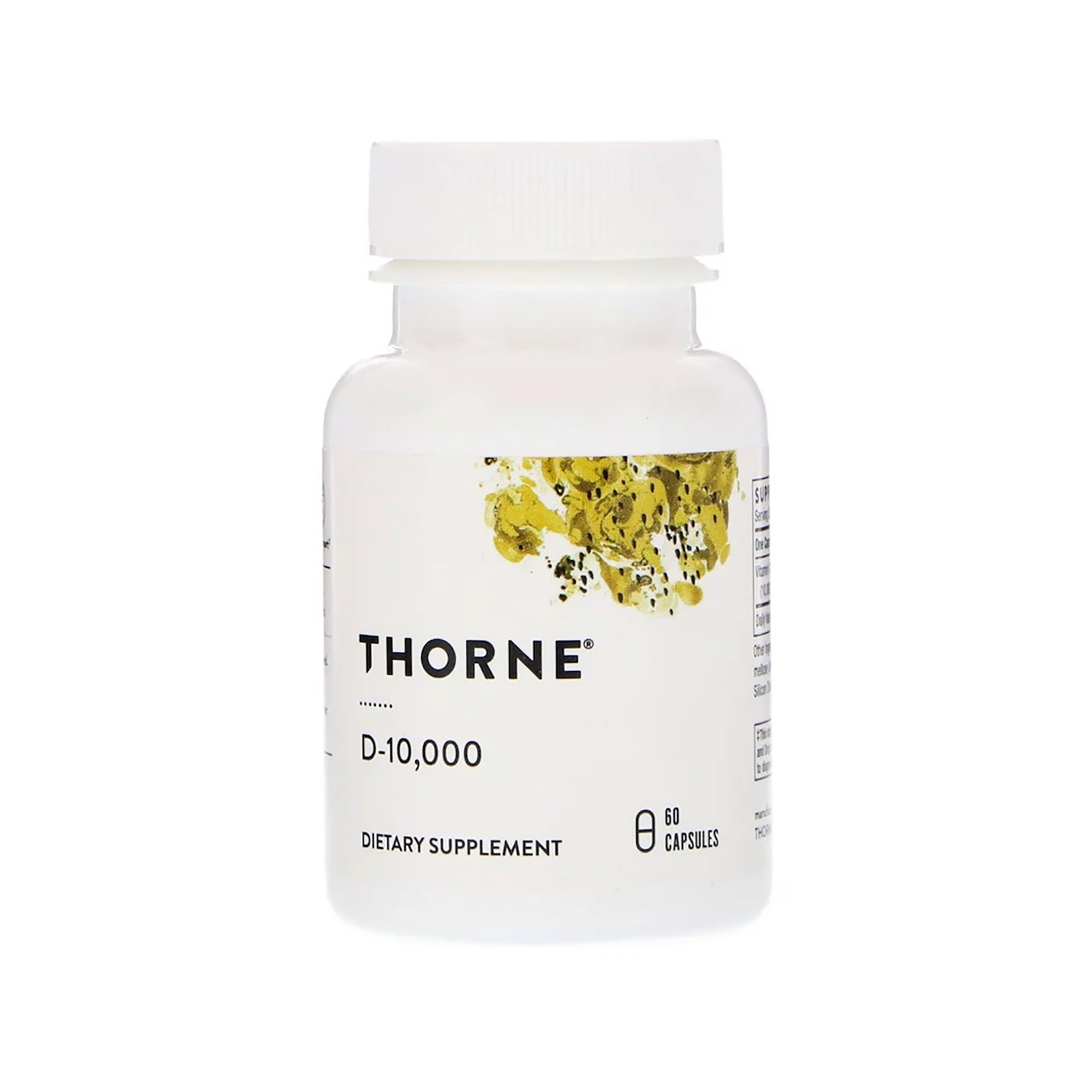 Витамин Thorne Research Витамин D3, 10 000МЕ,  D-10,000, 60 капсул (THR-14801)