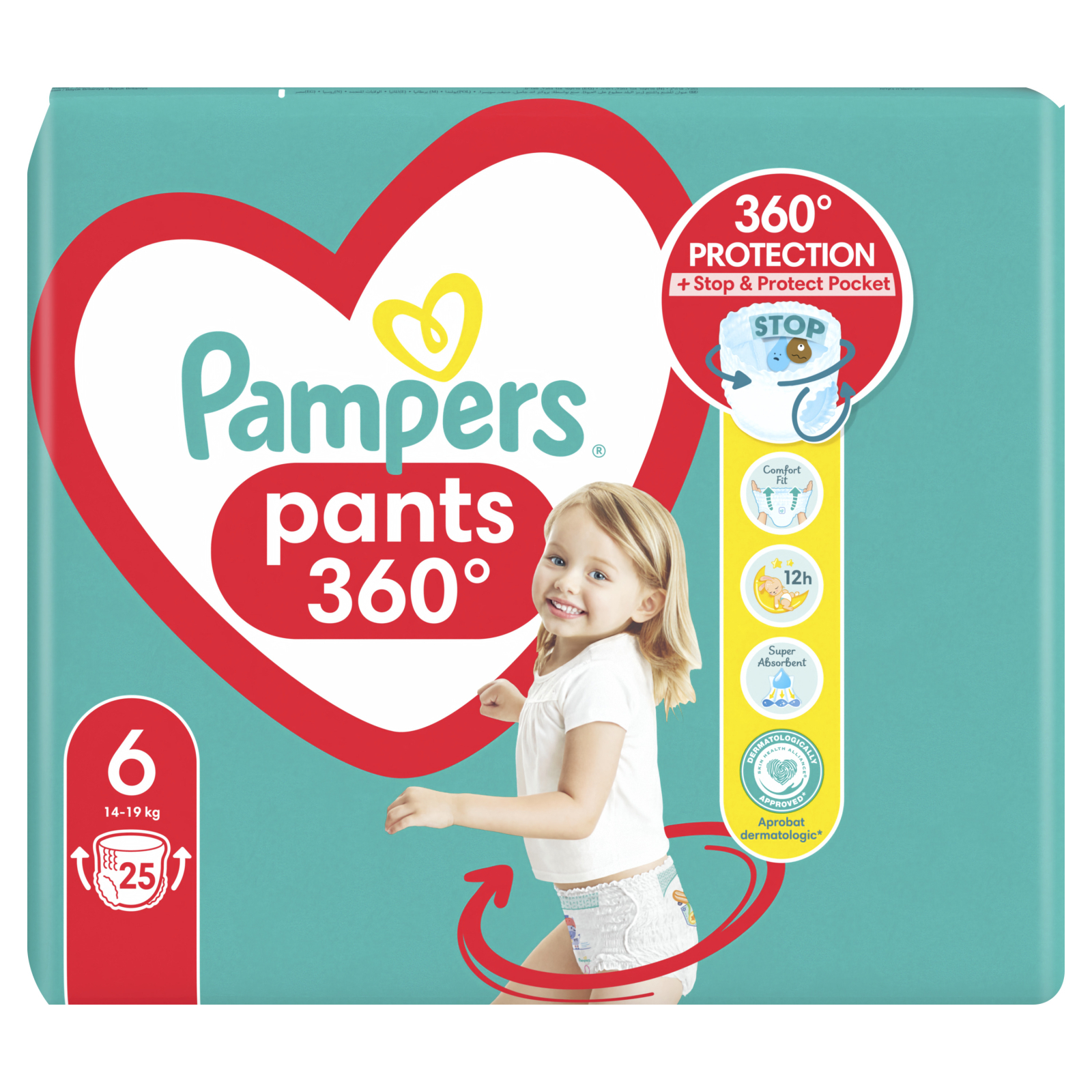 Підгузки Pampers трусики Pants Giant Розмір 6 (14-19 кг) 44 шт (8006540069356) зображення 2