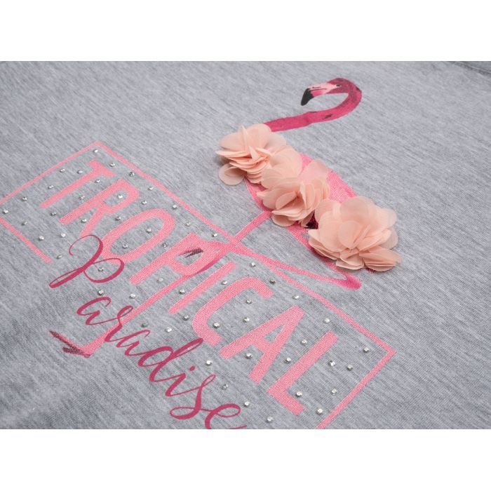 Футболка дитяча Smile з фламінго (3130-152G-gray) зображення 3