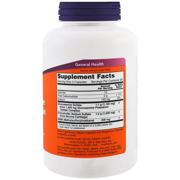 Витаминно-минеральный комплекс Now Foods Глюкозамин и Хондроитин с МСМ, Glucosamine & Chondroitin & M (NOW-03172) изображение 2
