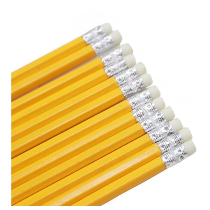 Олівець графітний H-Tone НВ, з гумкою, жовтий, уп. 12 шт (PENCIL-HT-JJ30105B) зображення 2