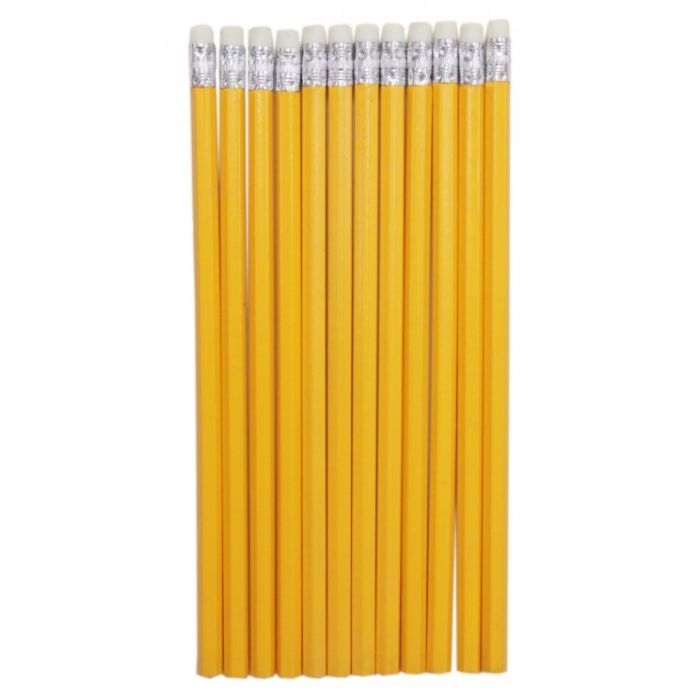 Олівець графітний H-Tone НВ, з гумкою, жовтий, уп. 12 шт (PENCIL-HT-JJ30105B) зображення 3