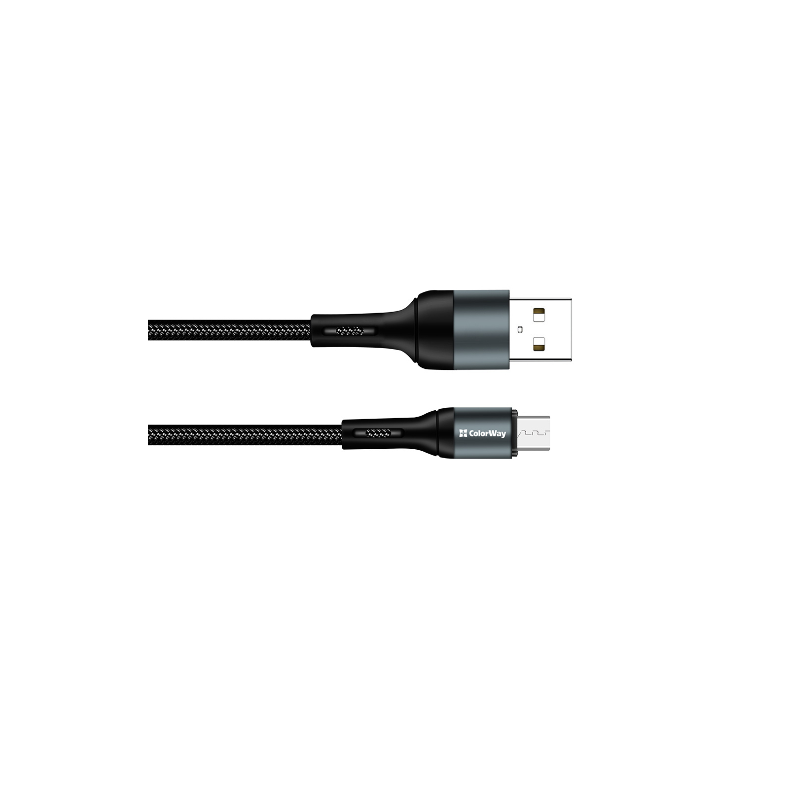 Дата кабель USB 2.0 AM to Micro 5P 1.0m nylon black ColorWay (CW-CBUM045-BK) изображение 4