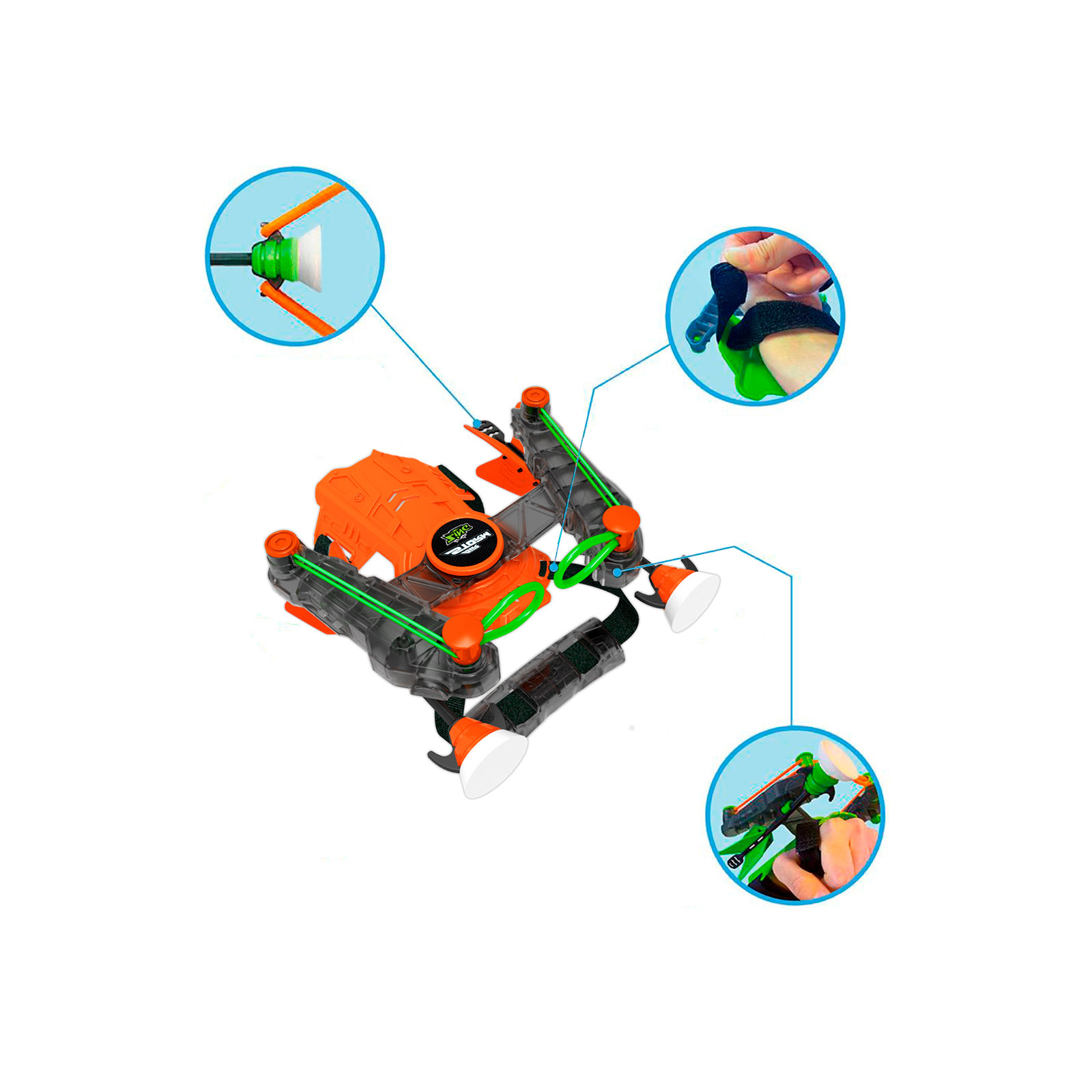 Игрушечное оружие Zing лук на запястье Air Storm - Wrist bow оранж (AS140O) изображение 4